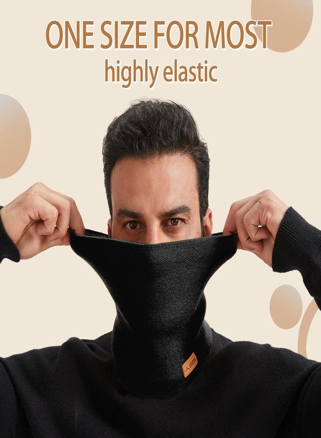 Mottico Neck Warmer Gaiter for Men Women,Winter Soft Thick Warm Fleece Lined Face Ski Mask Scarf Cold Weather Running (Black) - Image 5
